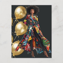 Cartão Postal Rainha Negra Afro-Americana Melanina Irmã Loja