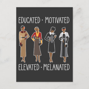 Cartão Postal Rainha Negra Educada Afro-Americana Motivada