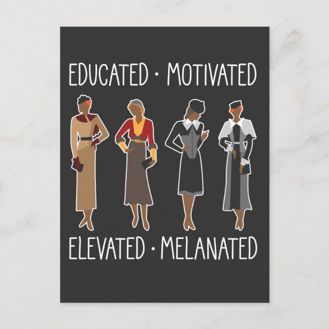 Cartão Postal Rainha Negra Educada Afro-Americana Motivada (Frente)