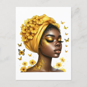Cartão Postal Rainha negra melanina irmã aniversário amor