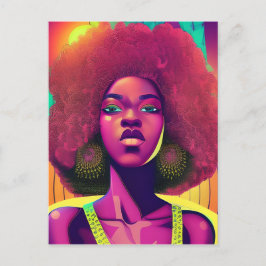 Cartão Postal Rainha negra melanina Irmã mulher afro-americana
