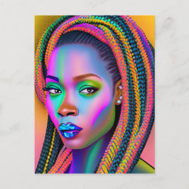 Cartão Postal Rainha negra melanina Irmã mulher afro-americana