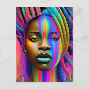 Cartão Postal Rainha negra melanina Mulher americana