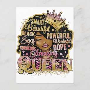 Cartão Postal Rainha Negra Mulher Melanina Irmã Amor