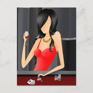 Cartão Postal Rainha Personalizada do Jogo - Cassino LasVegas