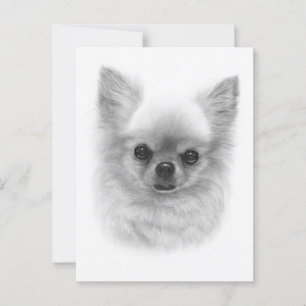 Cartão Postal Rainha Vigorosa - Arte Chihuahua Pintada à Mão