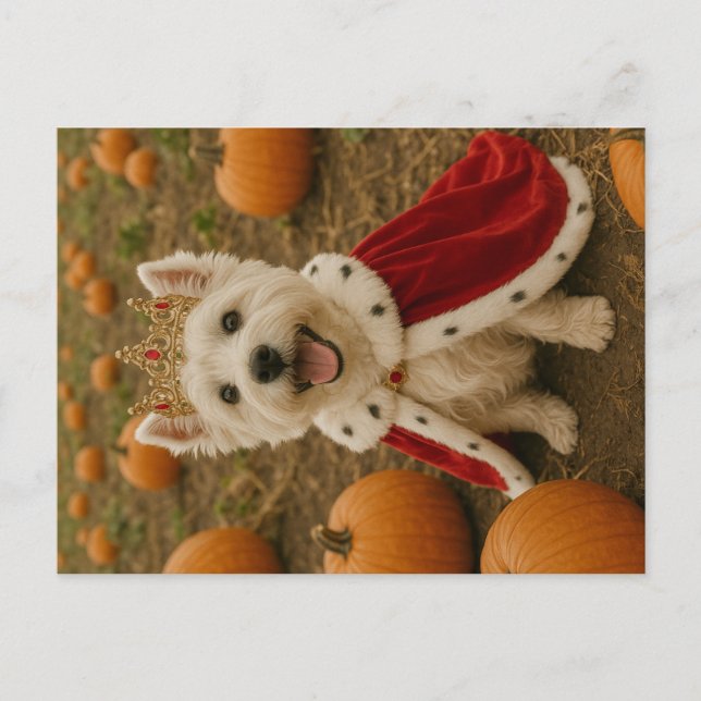 Cartão Postal Rainha Westie no Halloween (Frente)
