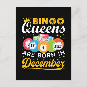 Cartão Postal Rainhas do Bingo Nascem em Dezembro Mulheres Anive