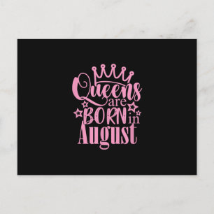 Cartão Postal Rainhas Nascem em Agosto Presente de Aniversário