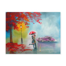 RAINY DAY RED UMBRELLA ROMANTIC CASAL