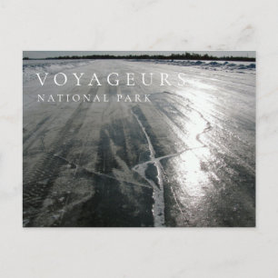 Cartão Postal Rainy Ice Road, Voyageurs National Park Cartão-po