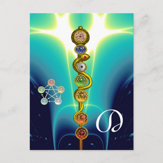 CARTÃO POSTAL RAIO DE ASCLEPIUS 7 CHAKRAS,YOGA, ENERGIA ESPIRITU (Frente)