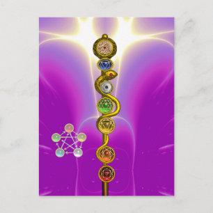 CARTÃO POSTAL RAIO DE ASCLEPIUS 7 CHAKRAS,YOGA, ENERGIA ESPIRITU