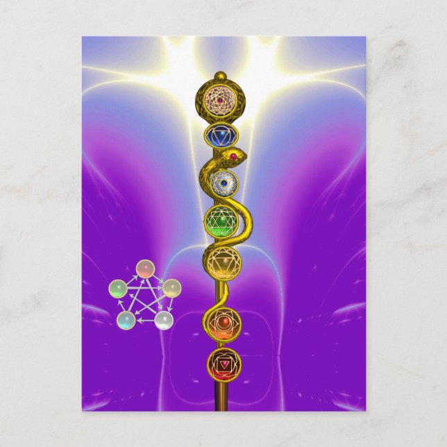 CARTÃO POSTAL RAIO DE ASCLEPIUS 7 CHAKRAS,YOGA, ENERGIA ESPIRITU (Frente)