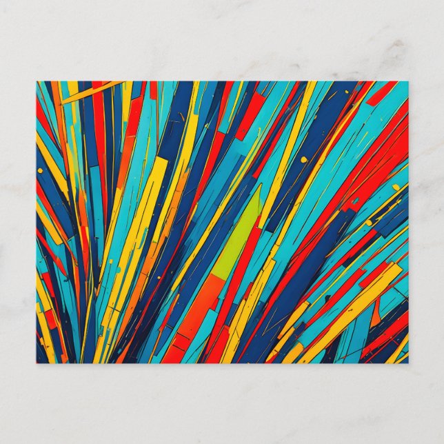 Cartão Postal Raios de Cor Abstratos Dinâmicos (Frente)