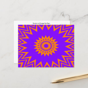 Cartão Postal Raios de Sol Púrpura e Laranja