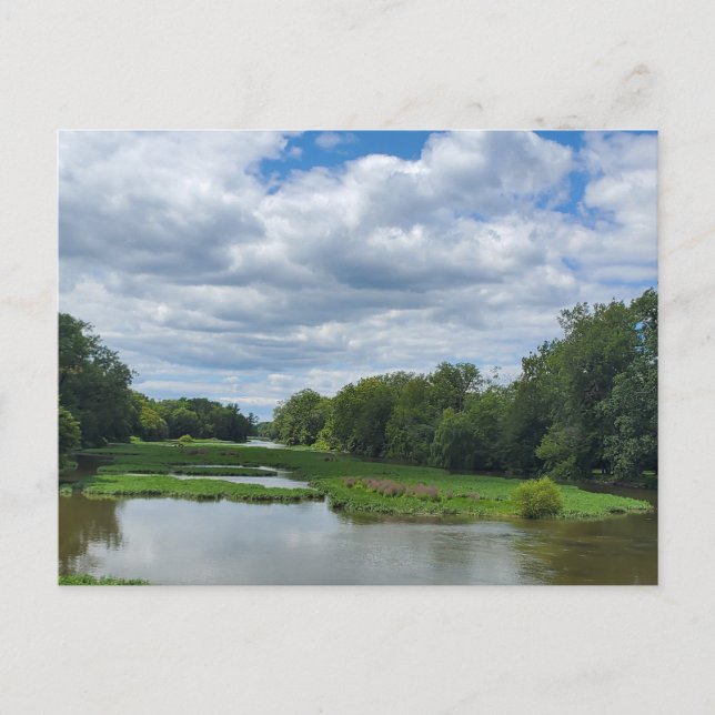 Cartão Postal Raisin River, Monroe, Michigan (Frente)