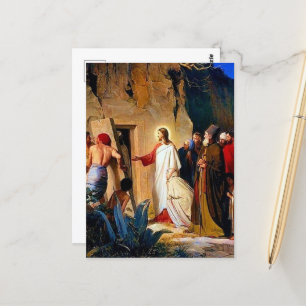 Cartão Postal Raising de Lazarus, Carl Bloch,