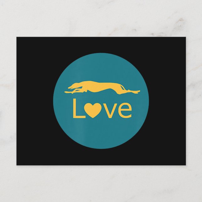 Cartão Postal Raiva Aposentada do Amor a Greyhound (Frente)