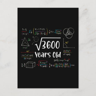 Cartão Postal Raiz Quadrada de 3600 Aniversário de 60 anos Prese