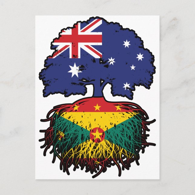 Cartão Postal Raízes de Árvore Australiana de Granada (Frente)