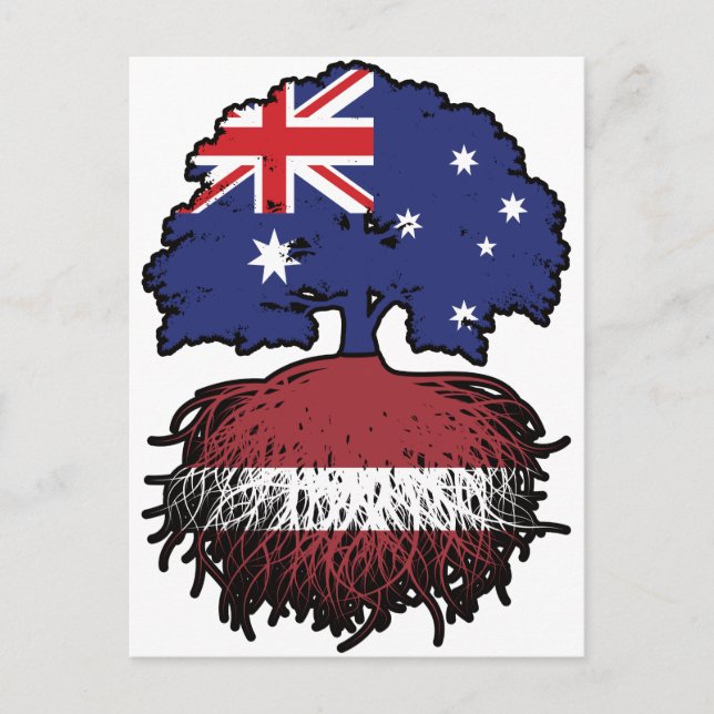 Cartão Postal Raízes de Árvore Australianas da Letónia (Frente)