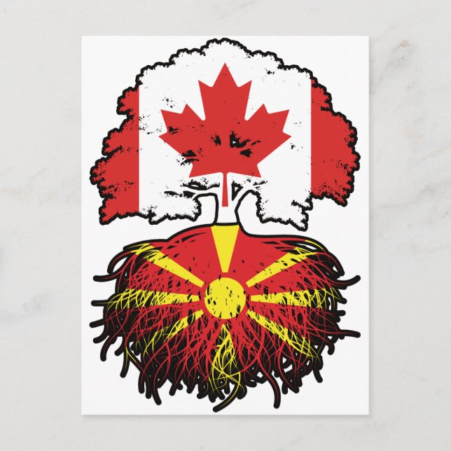 Cartão Postal Raízes de Árvores do Canadá macedônio (Frente)