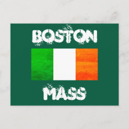 Cartão Postal Raízes Irlandesas em Boston MA – Gráfico de Bandei