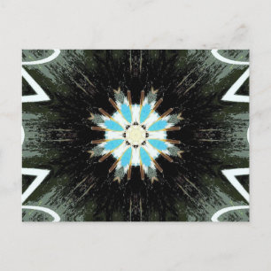 Cartão Postal rajada de estrela azul em preto