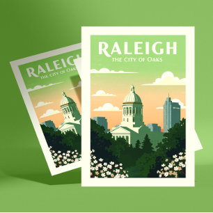 Cartão Postal Raleigh Carolina do Norte Antiga