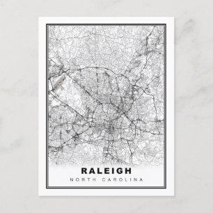 Cartão Postal Raleigh Map