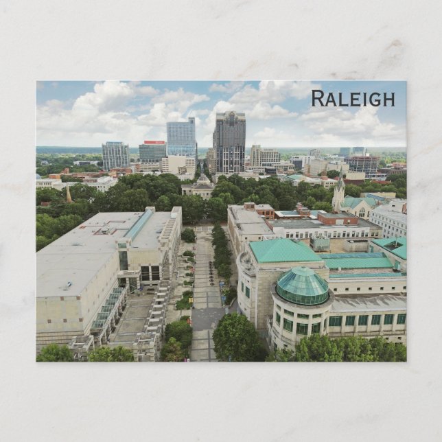 Cartão Postal Raleigh North Carolina City Skyline Museum Viagem (Frente)