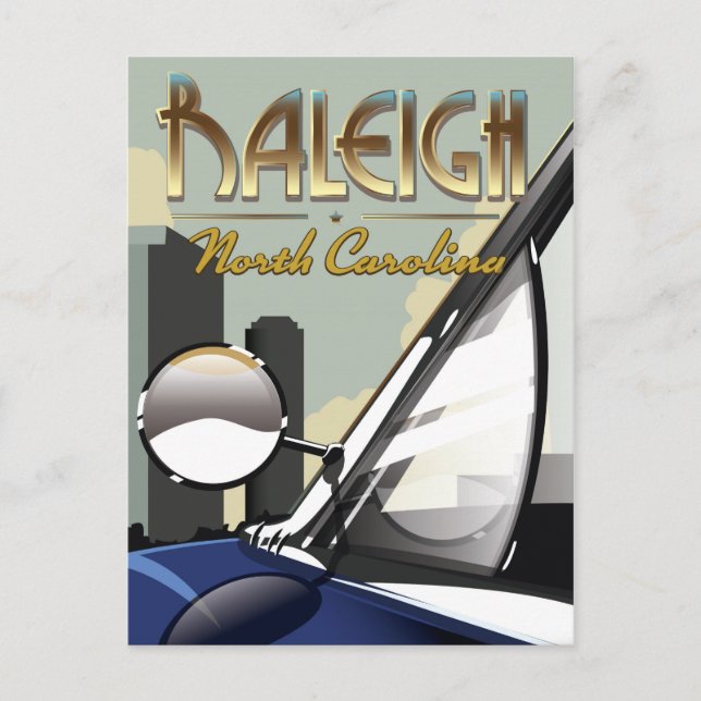 Cartão Postal Raleigh North Carolina Vintage poster (Frente)
