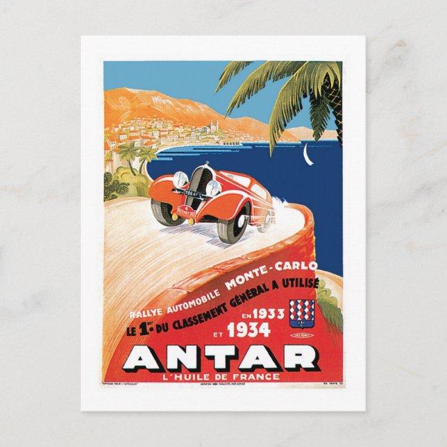 Cartão Postal Rallye Automobile Monte Carlo (Frente)