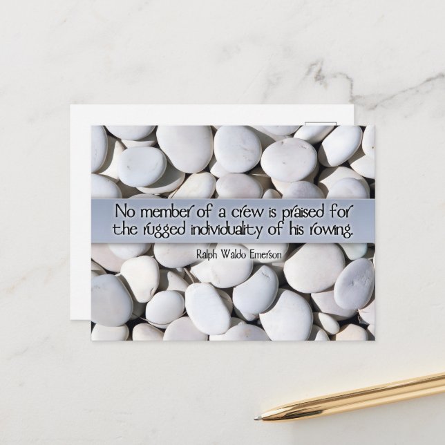 Cartão Postal Ralph Waldo Emerson Citação Inspiracional "Equipe" (Frente/Verso In Situ)