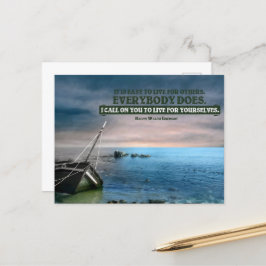 Cartão Postal Ralph Waldo Emerson Citação Inspiracional "Live"