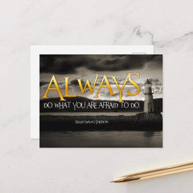 Cartão Postal Ralph Waldo Emerson Cotação Inspiracional Sempre f (Frente/Verso In Situ)