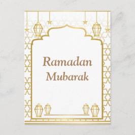 Cartão Postal Ramadan Kareem Tipografia Texto Crescente Islâmico