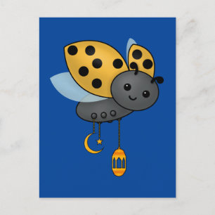 Cartão Postal Ramadan Ladybug Lanternas