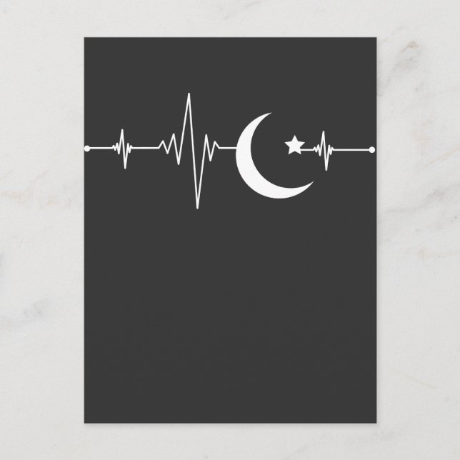 Cartão Postal Ramadan Moon Islam Crescente Muslim Pulsante (Frente)