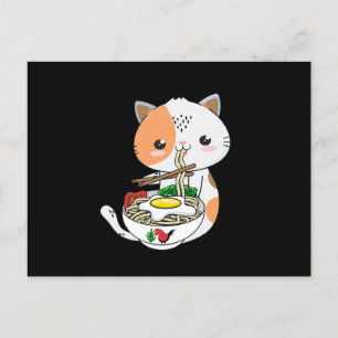 Cartão Postal Ramen Cat Kitten