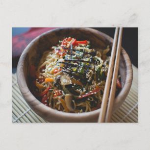 Cartão Postal Ramen Noodles Comida Asiática