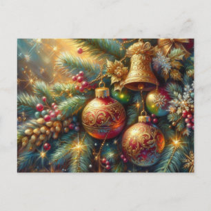 Cartão Postal Ramificação com decoração de Natal