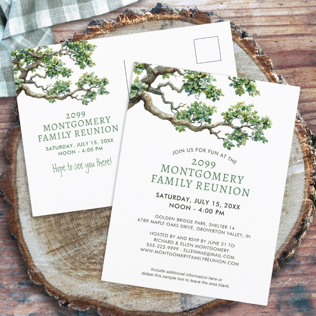 Cartão Postal Ramificação de Árvore da Família de Reunião Modern (Criador carregado)