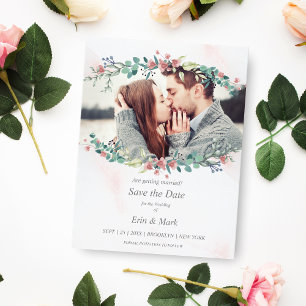 Cartão Postal Ramificações de Flores Selvagens Delicadas e Elega