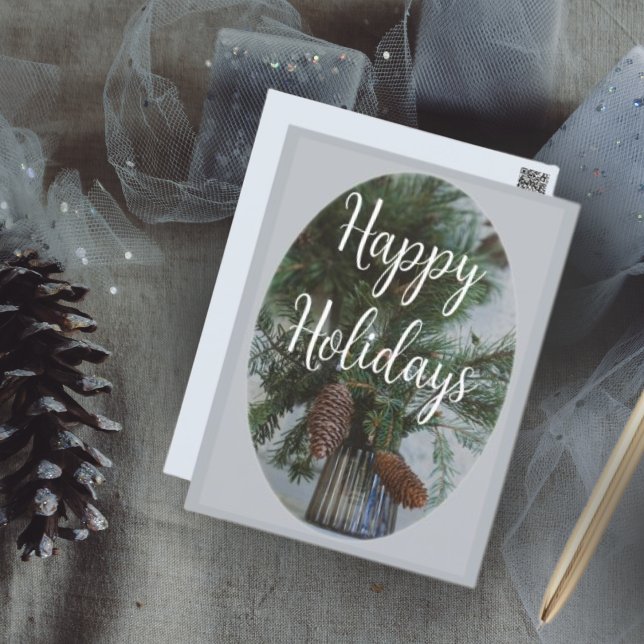 Cartão Postal Ramo de abeto de Natal no estilo escandinavo (Criador carregado)