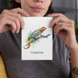 Cartão Postal Ramo de Cores: Arte Camaleão, personalizado