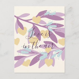 Cartão Postal Ramos de Coração Flores de Dia de os namorados A