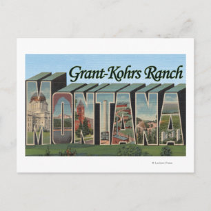 Cartão Postal Ranch Grant-Kohrs, Montana - Cenas Grandes