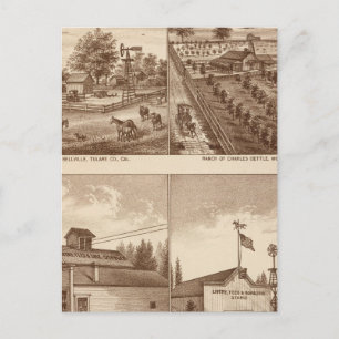 Cartão Postal Ranches, estábulos, Tulare Co, Cal